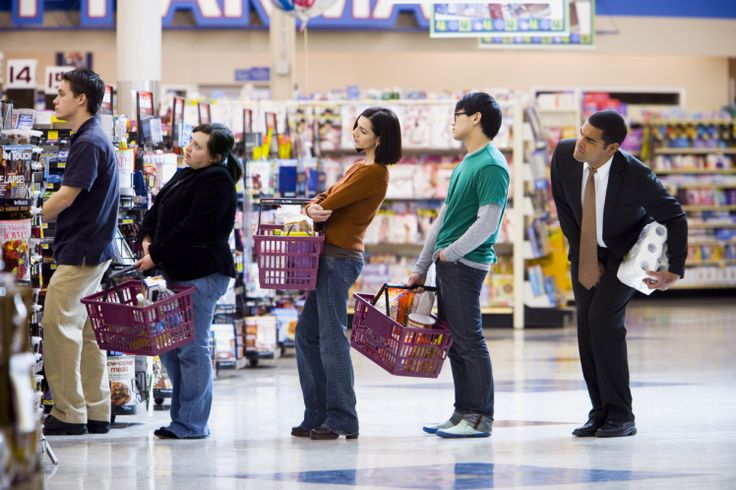 Long queue in a store