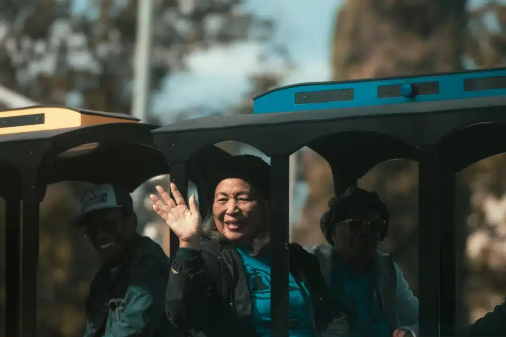 A man waving goodbye
