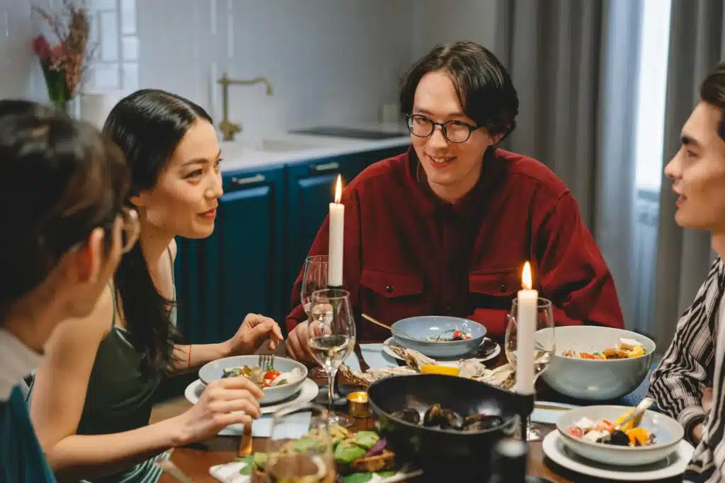 Having a meal together